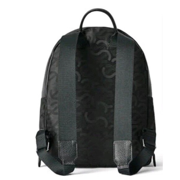 ECCO Backpack Medium Round Black Jacquard Wave Leather - Picture 3 of 3